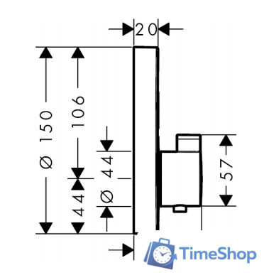 Смеситель Hansgrohe ShowerSelect S [15743000] - Изображение №4 — Интернет-магазин Time-Shop