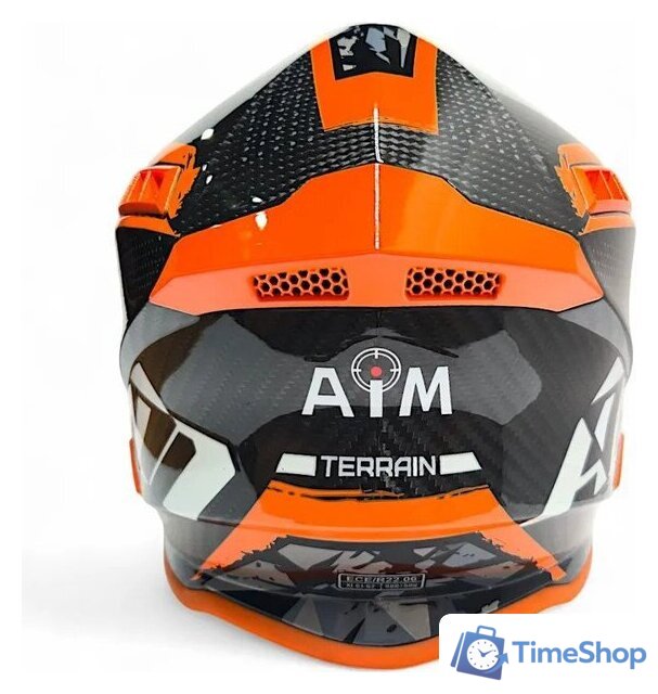 Мотошлем AIM RH855 Carbon Terrain RH855T-DBO-M (M, черный/оранжевый) - Изображение №4 — Интернет-магазин Time-Shop
