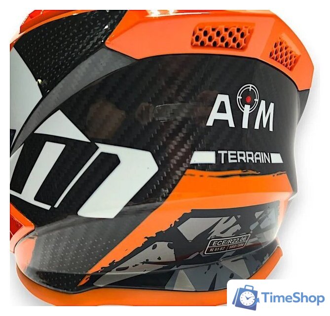 Мотошлем AIM RH855 Carbon Terrain RH855T-DBO-M (M, черный/оранжевый) - Изображение №11 — Интернет-магазин Time-Shop