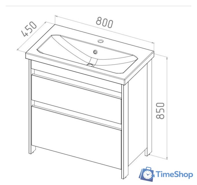  АВН Тумба под умывальник Ванкувер 80 66.03 (34) - Изображение №6 — Интернет-магазин Time-Shop