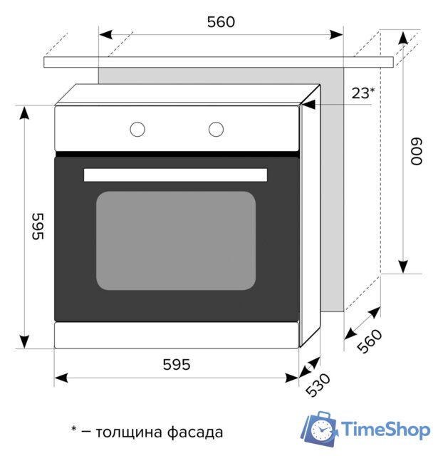Электрический духовой шкаф LEX EDM 040 WH - Изображение №2 — Интернет-магазин Time-Shop