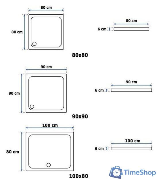 Душевой поддон Rea Savoy 90x90 (черный) - Изображение №4 — Интернет-магазин Time-Shop
