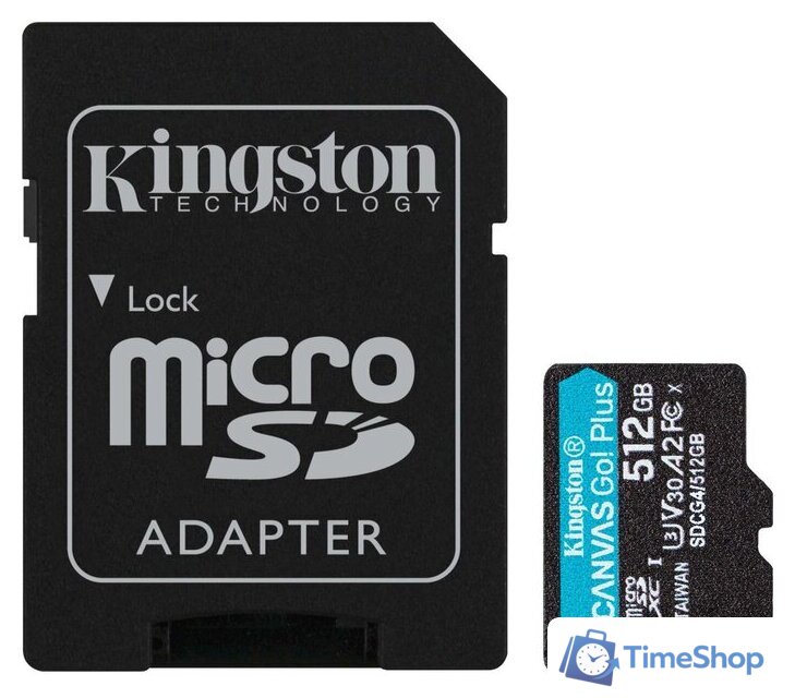 Карта памяти Kingston Canvas Go! microSDXC 512GB SDCG4/512GB (с адаптером) - Изображение №1 — Интернет-магазин Time-Shop