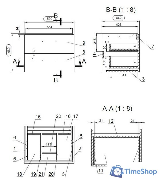 Cersanit Тумба под умывальник Lara 60 63414 - Изображение №8 — Интернет-магазин Time-Shop