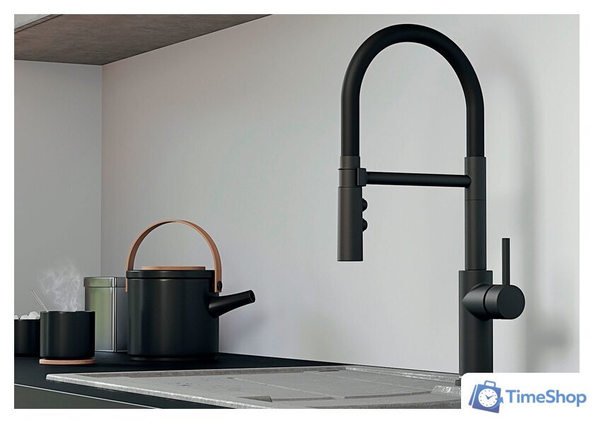 Смеситель Blanco Catris-S Flexo (черный/матовый хром) - Изображение №2 — Интернет-магазин Time-Shop