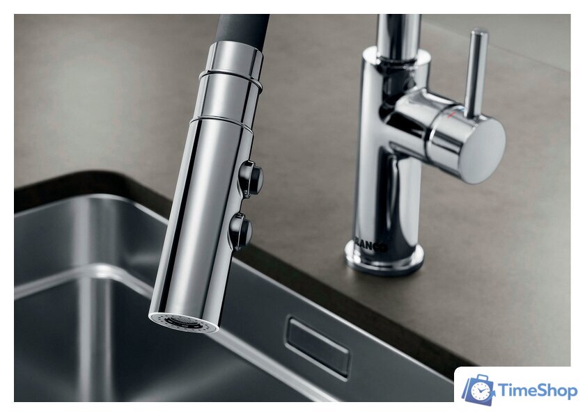 Смеситель Blanco Catris-S Flexo (черный/матовый хром) - Изображение №4 — Интернет-магазин Time-Shop