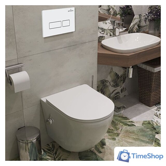 Унитаз подвесной Roxen Antares Bidet в комплекте с инсталляцией StounFix Dual Fresh 6 в 1 953833 (кнопка: белый глянец) - Изображение №11 — Интернет-магазин Time-Shop