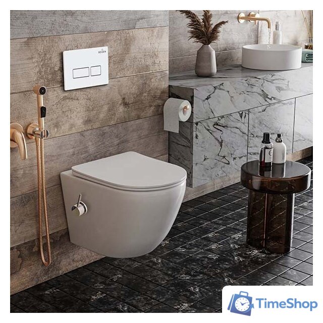 Унитаз подвесной Roxen Antares Bidet в комплекте с инсталляцией StounFix Dual Fresh 6 в 1 953833 (кнопка: белый глянец) - Изображение №9 — Интернет-магазин Time-Shop