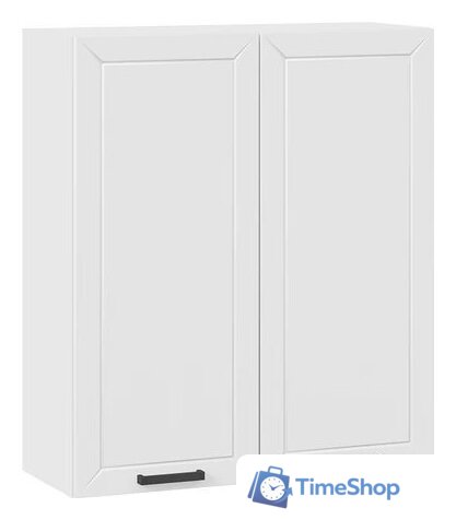 Шкаф навесной Трия Лорас 1ВВ8 с двумя дверями (белый/холст белый) - Изображение №1 — Интернет-магазин Time-Shop