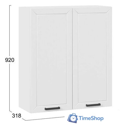 Шкаф навесной Трия Лорас 1ВВ8 с двумя дверями (белый/холст белый) - Изображение №3 — Интернет-магазин Time-Shop