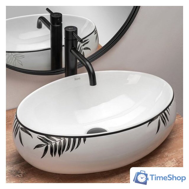 Умывальник Rea Shila (белый/черный) - Изображение №2 — Интернет-магазин Time-Shop