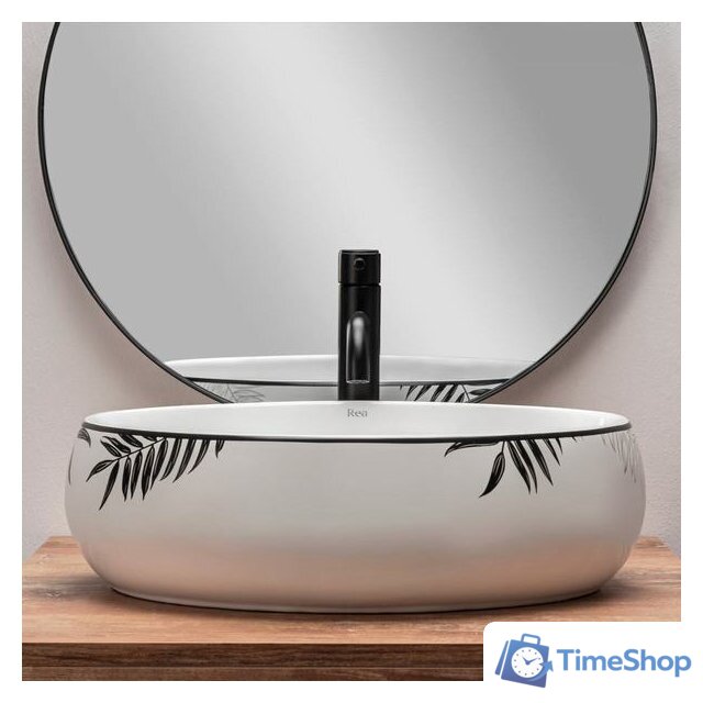 Умывальник Rea Shila (белый/черный) - Изображение №3 — Интернет-магазин Time-Shop