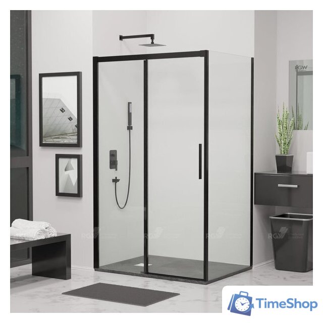 Душевой уголок RGW LE-41-1B (LE-12B + Z-060-2B) 341241198-014 190x80 (черный/прозрачное стекло) - Изображение №2 — Интернет-магазин Time-Shop