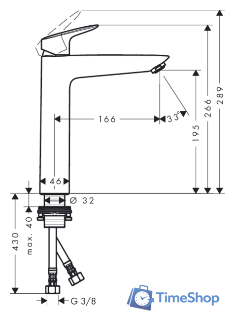 Смеситель Hansgrohe Logis 71091000 - Изображение №2 — Интернет-магазин Time-Shop