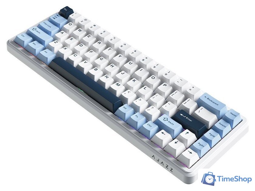 Клавиатура Ajazz AK680 Max (8+1K) (белый/голубой/темно-синий) - Изображение №5 — Интернет-магазин Time-Shop