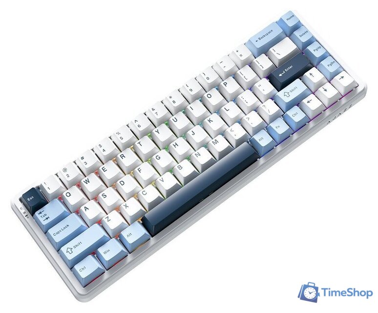 Клавиатура Ajazz AK680 Max (8+1K) (белый/голубой/темно-синий) - Изображение №4 — Интернет-магазин Time-Shop