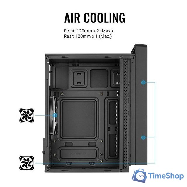 Корпус AeroCool CS-109-G-BK-v1 - Изображение №7 — Интернет-магазин Time-Shop