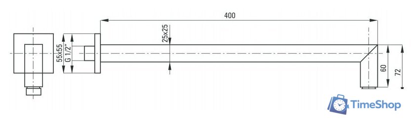 Держатель верхнего душа Deante Cascada NAC 049K - Изображение №2 — Интернет-магазин Time-Shop
