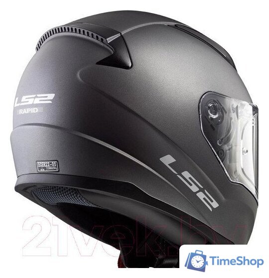 Мотошлем LS2 FF353 Rapid Solid (S, серый матовый) - Изображение №6 — Интернет-магазин Time-Shop