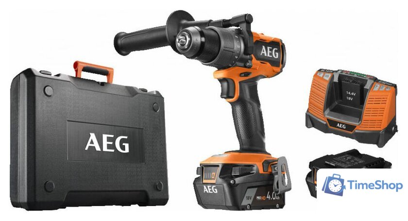 Дрель-шуруповерт AEG Powertools BS 18C3BL-402C 4935478936 (с 2-мя АКБ, кейс) - Изображение №1 — Интернет-магазин Time-Shop