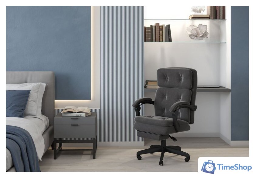 Офисное кресло CHAIRMAN Home 442 (ткань, Т-55 серый) - Изображение №5 — Интернет-магазин Time-Shop