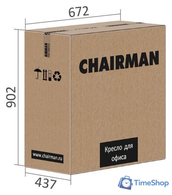 Офисное кресло CHAIRMAN Home 442 (ткань, Т-55 серый) - Изображение №6 — Интернет-магазин Time-Shop