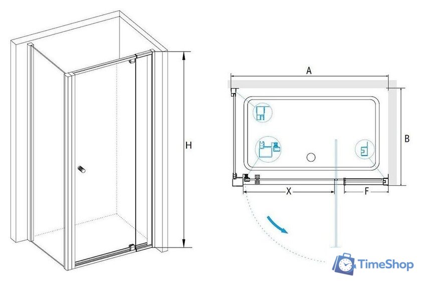 Душевой уголок RGW PA-44 (PA-02 + Z-050-1) 41084417-011 120x70 (хром/прозрачное стекло) - Изображение №2 — Интернет-магазин Time-Shop
