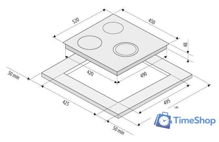 Варочная панель Krona Fidato 45 BL - Изображение №3 — Интернет-магазин Time-Shop