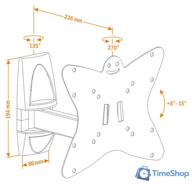Кронштейн для телевизора Holder LCDS-5037 - Изображение №2 — Интернет-магазин Time-Shop