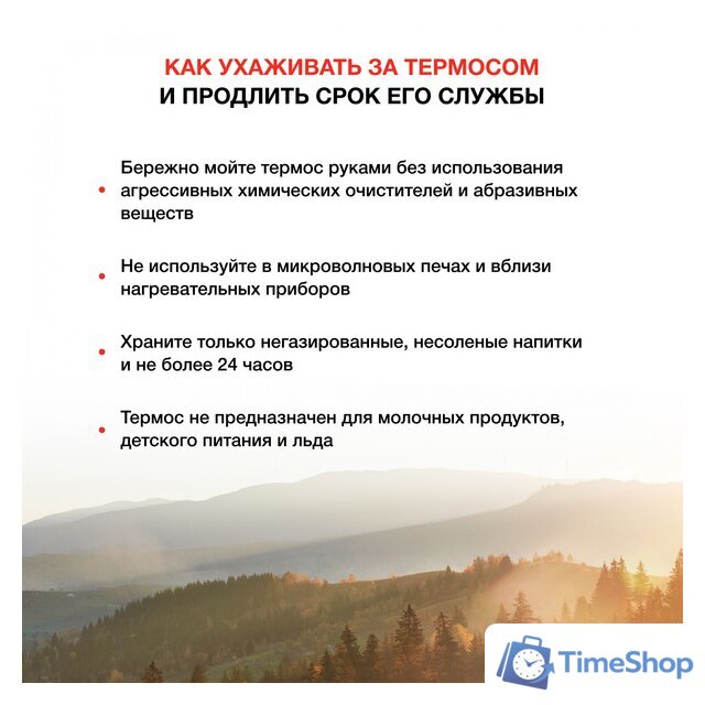Термос StarWind 10-500 500мл (серебристый/красный) - Изображение №12 — Интернет-магазин Time-Shop