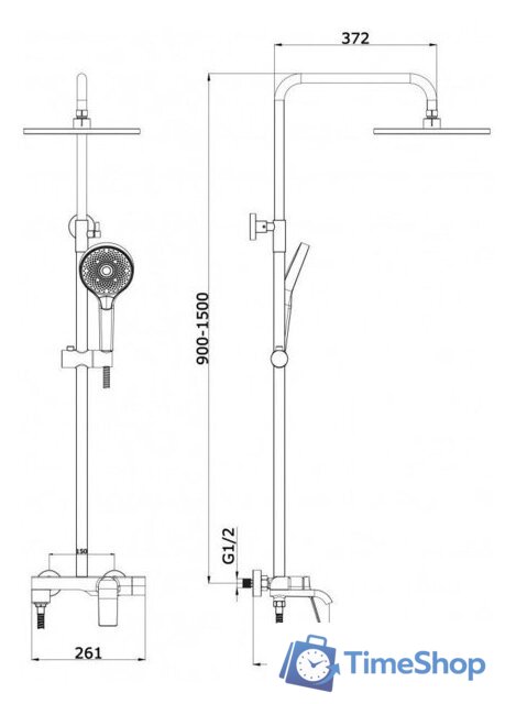 Душевая система  Vieir V343562-F - Изображение №2 — Интернет-магазин Time-Shop