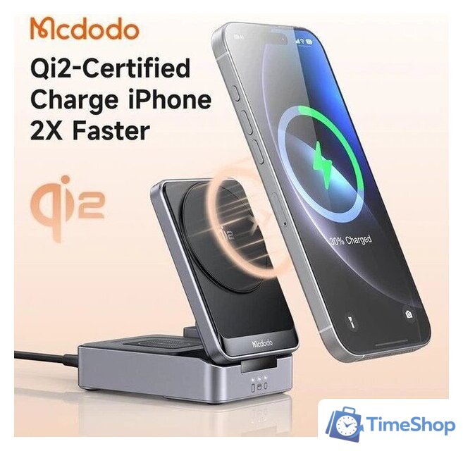 Беспроводное зарядное McDodo CH-519 22.5W USB Type-C с адаптером (черный) - Изображение №6 — Интернет-магазин Time-Shop