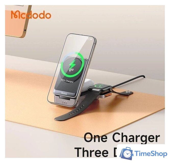 Беспроводное зарядное McDodo CH-519 22.5W USB Type-C с адаптером (черный) - Изображение №5 — Интернет-магазин Time-Shop