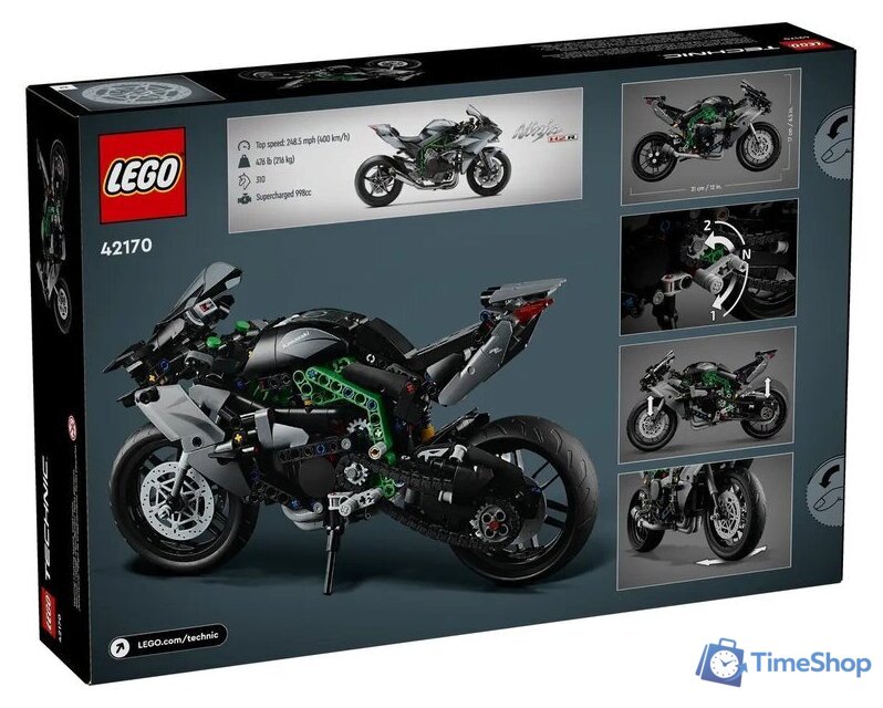 Конструктор LEGO Technic 42170 Мотоцикл Kawasaki Ninja H2R - Изображение №8 — Интернет-магазин Time-Shop
