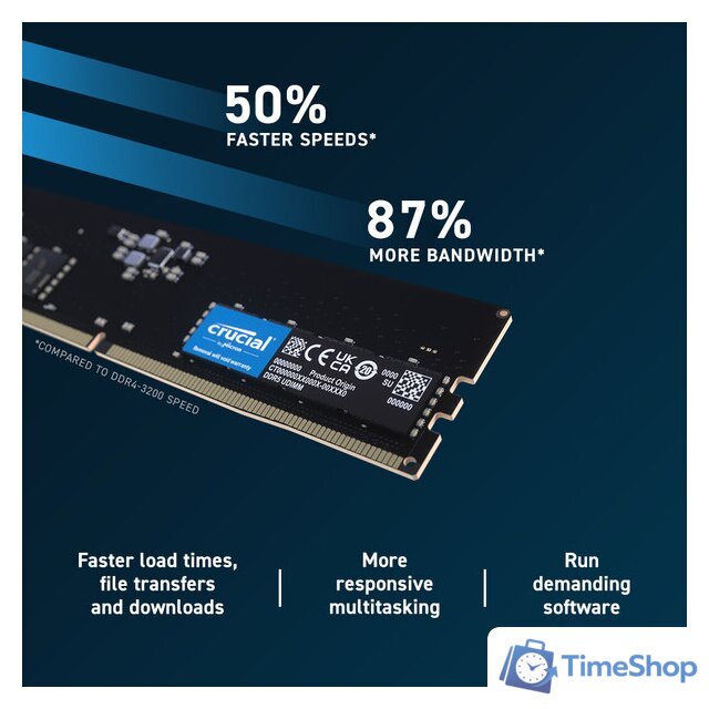 Оперативная память Crucial 16ГБ DDR5 4800 МГц CB16GU4800 - Изображение №3 — Интернет-магазин Time-Shop
