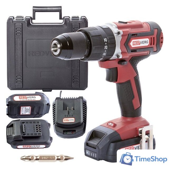 Ударная дрель-шуруповерт RedVerg RD-IS18/U (с 2-мя АКБ, кейс) - Изображение №1 — Интернет-магазин Time-Shop