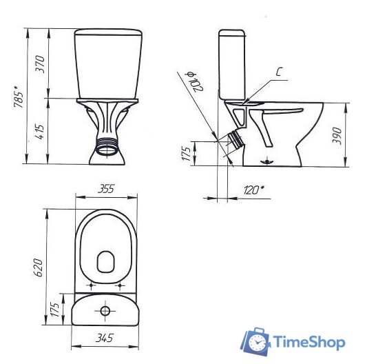 Унитаз напольный Cersanit Nick S-KO-NIC031-ST-P-w - Изображение №11 — Интернет-магазин Time-Shop