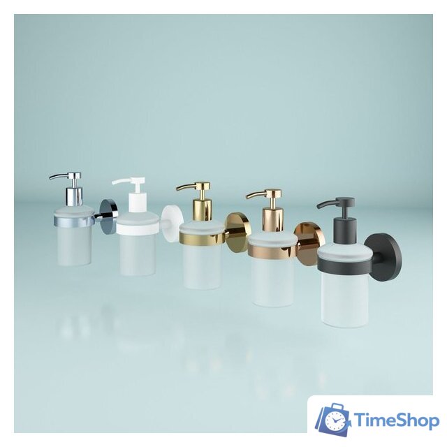 Набор аксессуаров для ванной Wellsee Finishing Touch 182512002 (мыльница, стакан для зубных щеток, дозатор для жидкого мыла, крючок 2 шт, матовый черный) - Изображение №9 — Интернет-магазин Time-Shop