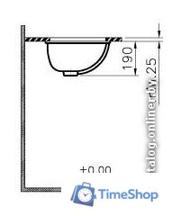 Умывальник Vitra Arkitekt 47x38 6039B003-0012 - Изображение №3 — Интернет-магазин Time-Shop