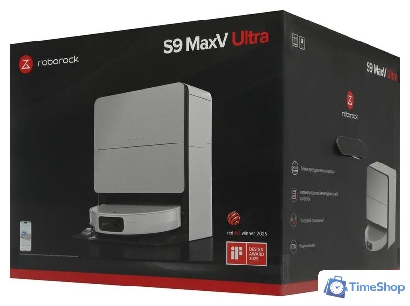 Робот-пылесос Roborock Robotic Vacuum Cleaner+Empty Wash Fill Dock S9 MaxV Ultra S90VER S9MVU52-02 (с русской озвучкой, белый) - Изображение №23 — Интернет-магазин Time-Shop