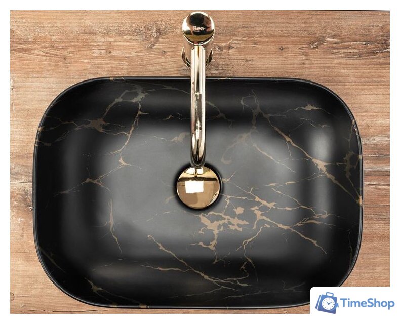 Умывальник Rea Belinda (черный мрамор матовый) - Изображение №2 — Интернет-магазин Time-Shop
