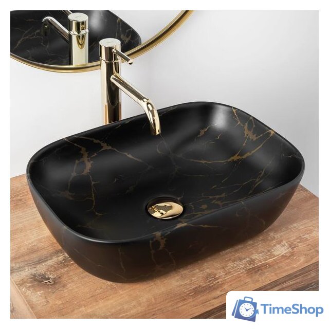 Умывальник Rea Belinda (черный мрамор матовый) - Изображение №4 — Интернет-магазин Time-Shop