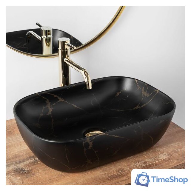 Умывальник Rea Belinda (черный мрамор матовый) - Изображение №3 — Интернет-магазин Time-Shop