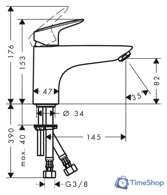 Смеситель Hansgrohe Monotrou 71311000 - Изображение №2 — Интернет-магазин Time-Shop