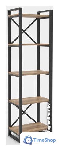 Стеллаж Hype Mebel Стандарт 80x170 (черный/дуб галифакс натуральный) - Изображение №1 — Интернет-магазин Time-Shop