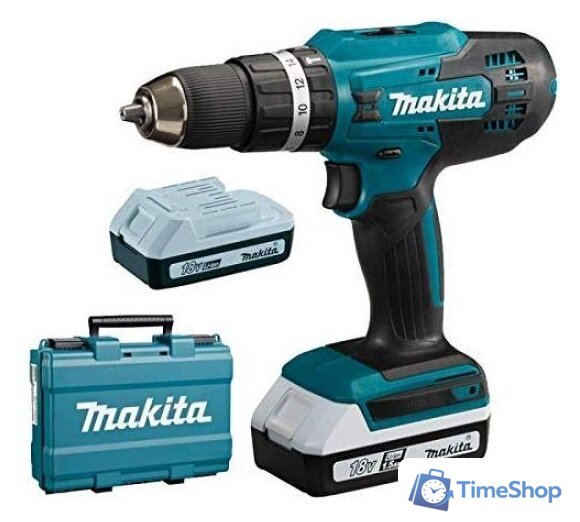 Ударная дрель-шуруповерт Makita HP488DWAE (с 2-мя АКБ, кейс) - Изображение №1 — Интернет-магазин Time-Shop