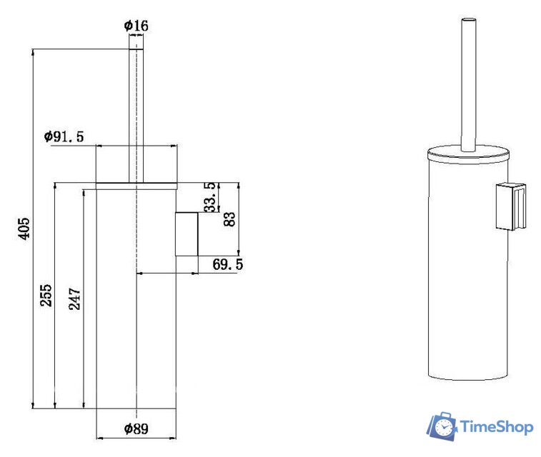 Ершик для унитаза Allen Brau Priority 6.31A09-GB 330547 - Изображение №2 — Интернет-магазин Time-Shop