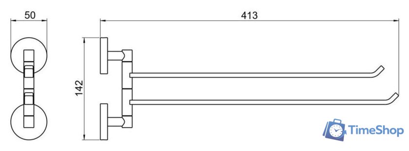 Держатель для полотенца Aquatek Бетта AQ4613MB (черный матовый) - Изображение №6 — Интернет-магазин Time-Shop