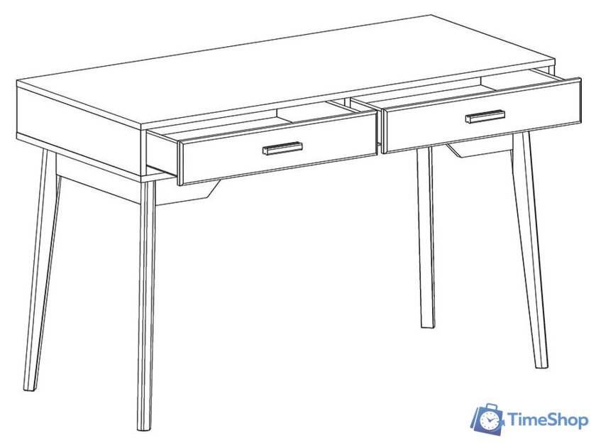 Стол Мебельград Калгари (дуб натуральный светлый/белый матовый) - Изображение №4 — Интернет-магазин Time-Shop