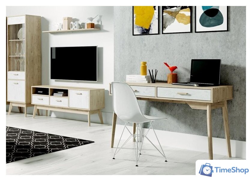 Стол Мебельград Калгари (дуб натуральный светлый/белый матовый) - Изображение №3 — Интернет-магазин Time-Shop